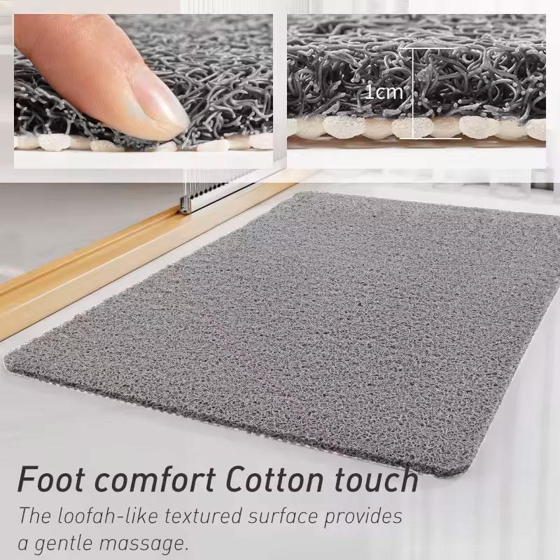 Comfortable Non-Slip PVC Shower Bath Mat with Suction Cups Quick Drying and Easy Cleaning Modern Style for Home and Hotel Use
