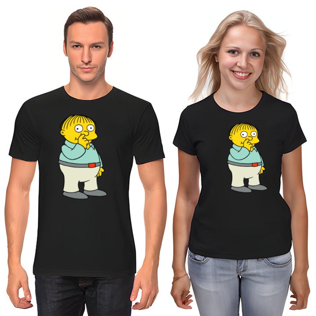 The Simpsons,Homer,Marge,Bart,Lisa Figure, Short Sleeve White-Black Men's / Women's T Shirt P105