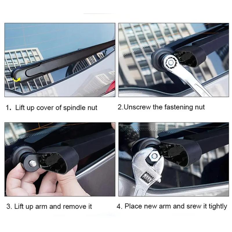 Car Windscreen Window Rear Wiper Arm Wiper Blade Set 10 Inch for SKODA Yeti 5L SUV 2009 2010 2011 2017 Back Windscreen Wiper