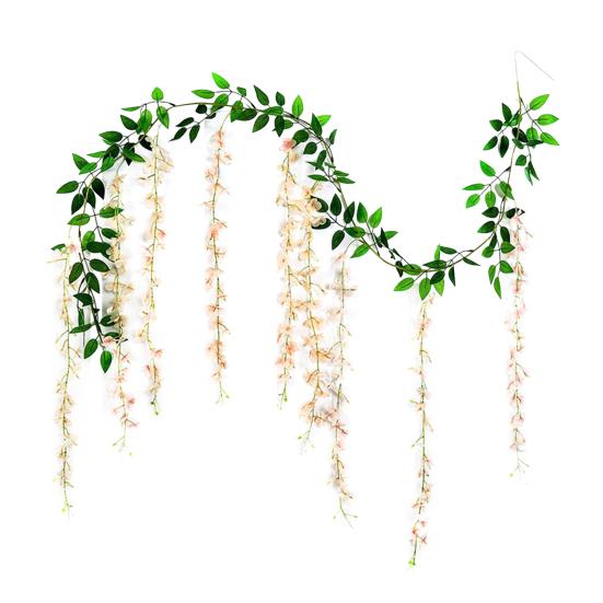 Yousheng Имитация цветов глицинии Искусственное плакучее растение с цветами Искусственное цветение глицинии Лоза для гирлянды Свадебная арка Декор стены