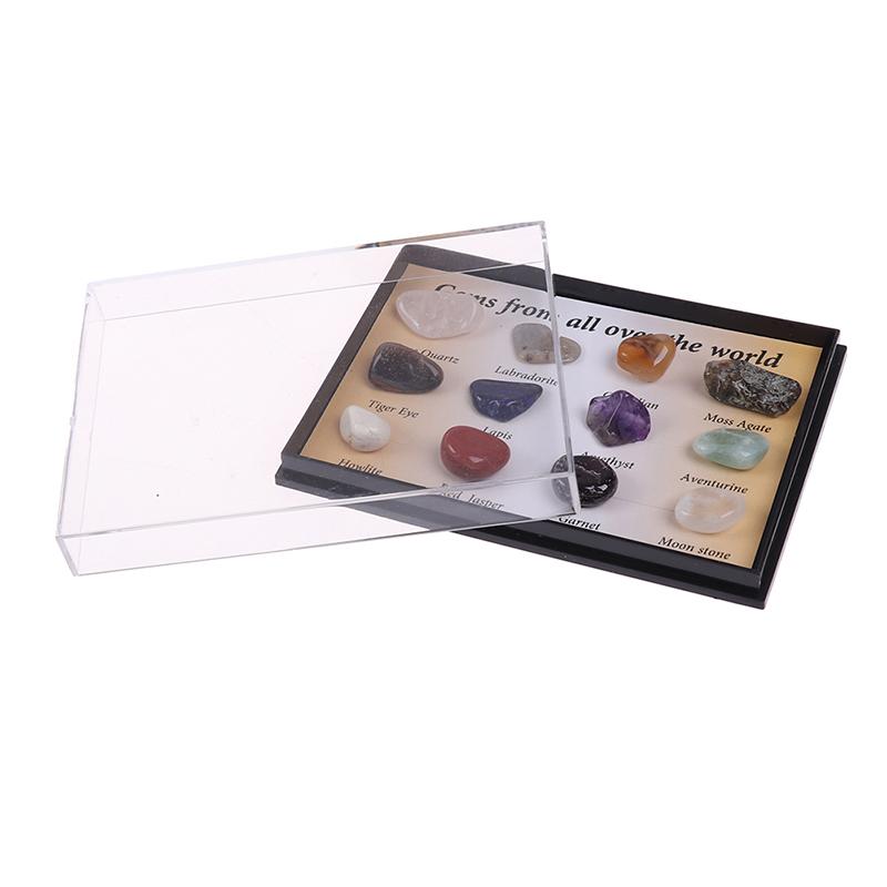 12Pcs/Box Chakra Stones Natural Stone Reiki Healing Gemstones Agate