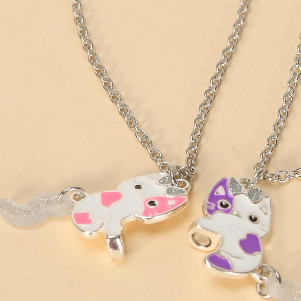 Гальванизированная мультяшная подвеска-ожерелье цинк цинковый сплав магнитное ожерелье лучший друг магнитное ожерелье дети