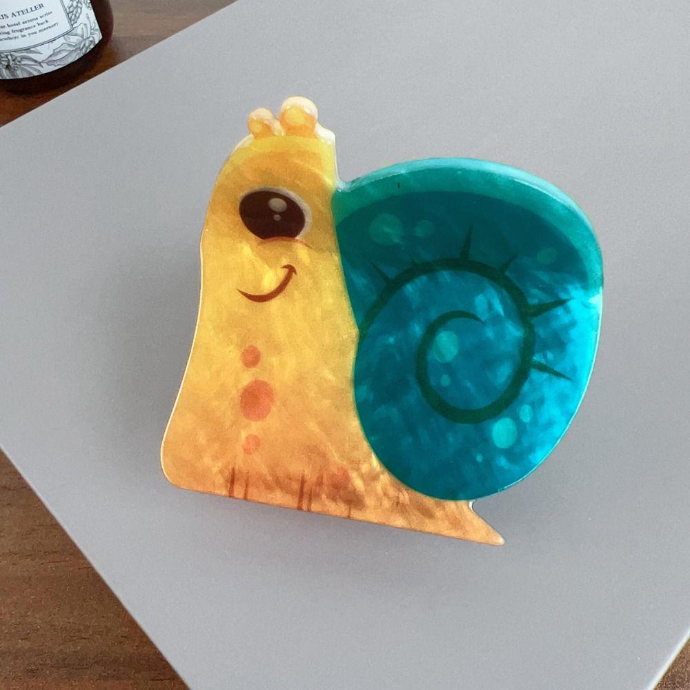 Улитка Акриловый коготь для волос животных Лев Мультфильм Акула Заколка для волос Kawaii Кошка Ежедневно