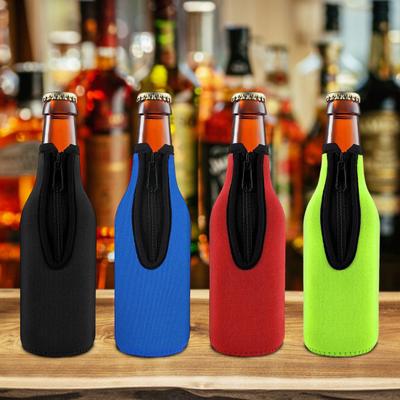 4 шт., изолированная крышка для бутылки пива, многоразовая, моющаяся, на молнии, с рукавом-холодильником, экологически чистый неопреновый держатель для пива, вина, напитков