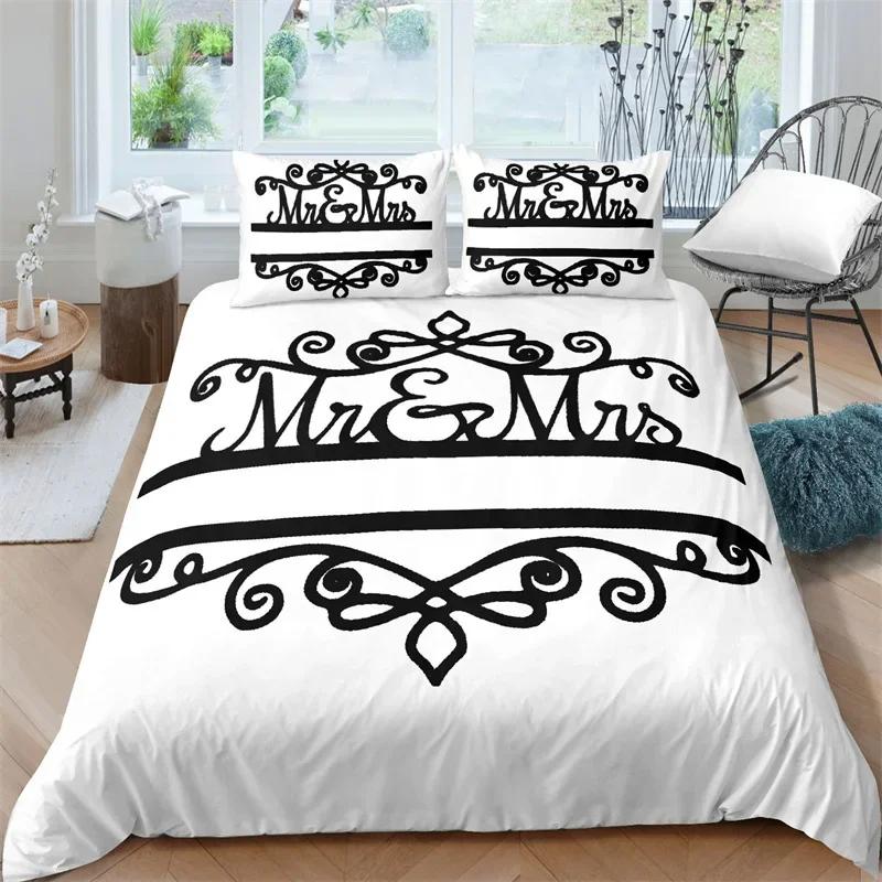 Пододеяльник Mrs Mrs Romance, пододеяльник из микрофибры, белый комплект постельного белья для мальчиков, девочек, подростков, взрослых, свадебный декор на День святого Валентина
