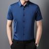 Seamless Men Short-Sleeved Shirt Summer Thin Young and Middle-Aged Men's Clothing Non-Ironing Business Casual Stretch Shirt