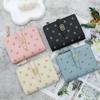 Partysu Floral Print Card Wallet Soft Card Holder Simple Clutch Wallet Women