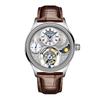 Часы HAOFA Tourbillon с механическим ручным заводом, функцией GMT, фазой Луны, полым циферблатом, роскошным стильным сапфировым стеклом, популярным водонепроницаемым подарком для мужчин и женщин