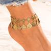 2024 Bohemian Metal Tassel Anklet Luxury Charm Coin Ankle Bracelet for Women Party Gift Jewelry