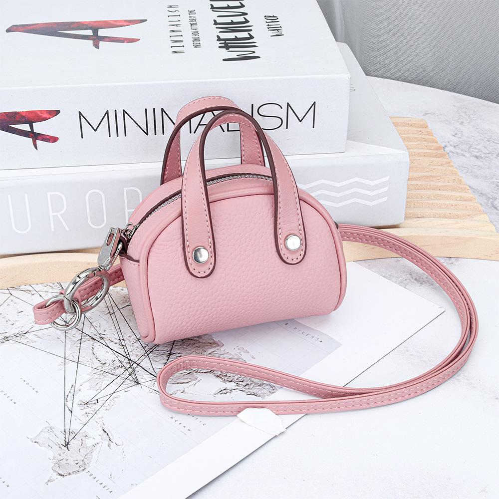 Мини-кошелек из натуральной кожи на шнурке - Женская сумочка для хранения помады в стиле боулинг