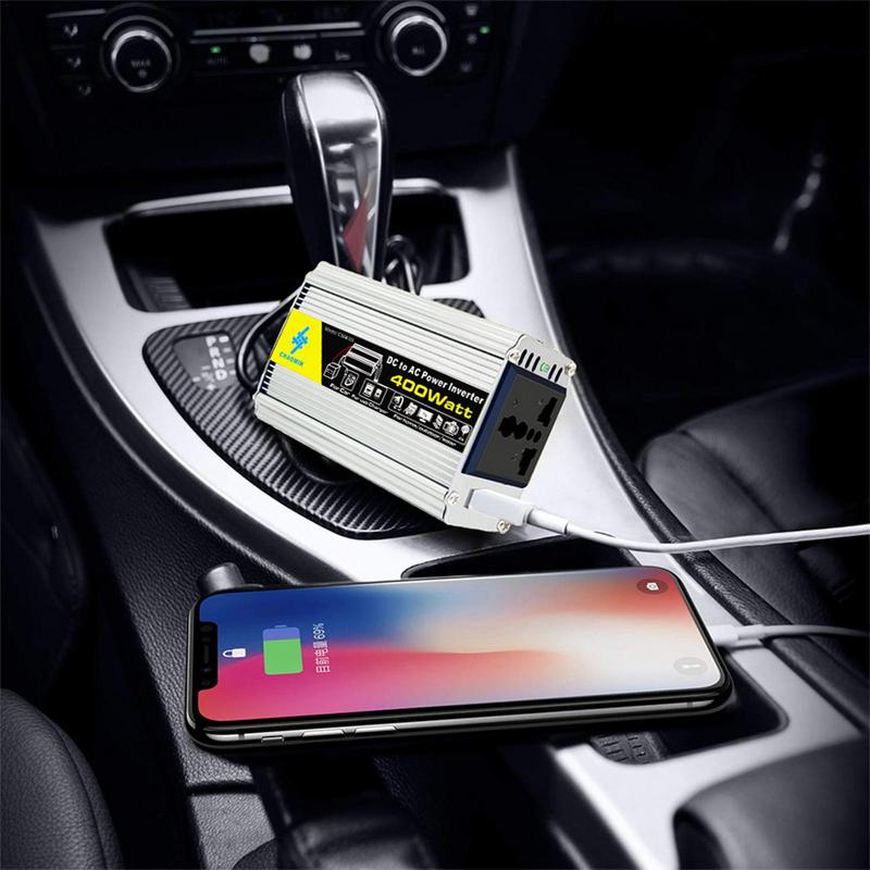 Чистый синусоидальный инвертор 12 В в 220 В 400 Вт преобразователь постоянного тока в переменный преобразователь напряжения автомобильный инвертор наружный солнечный инвертор грузовое автомобильное зарядное устройство