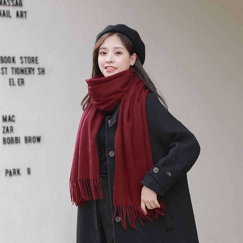 Autumn and Winter Scarf Shawl High End Versatile Solid Color Scarf for Women Autumn and Winter Warm New Imitation Cashmere Scarf