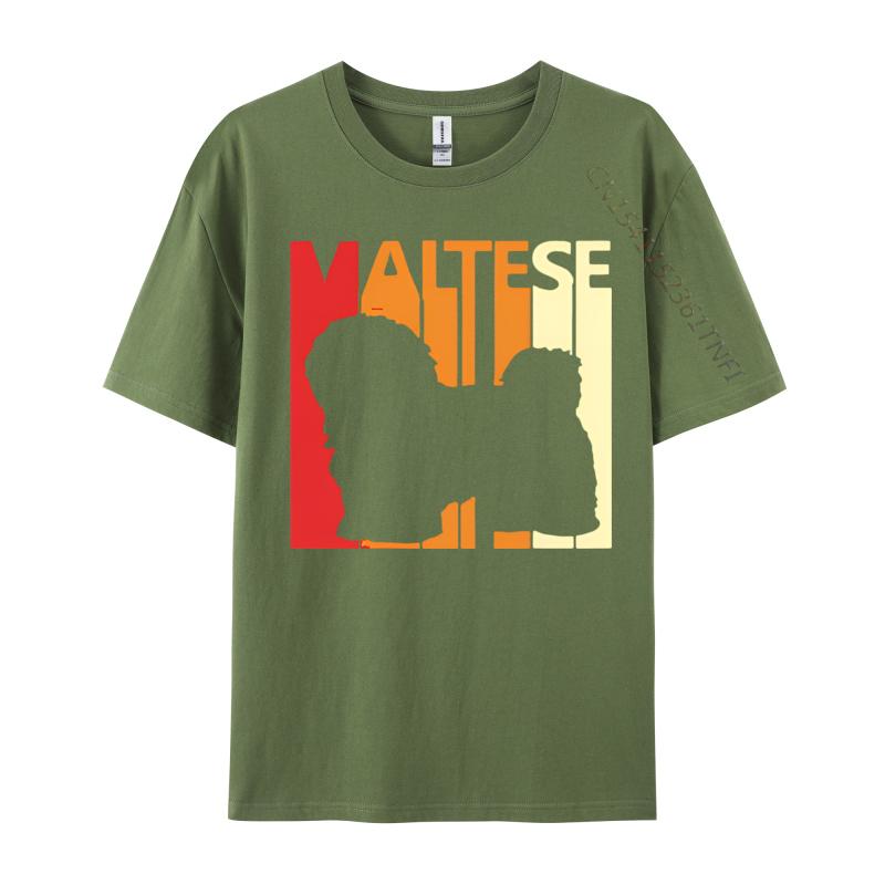 Fashionable Maltese Vintage Cute Maltese Mom dad A T Shirt For Unisex Funny Cotton T Shirts Youthful Teeshirt