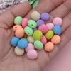 Hanmade Necklace Bracelet Flat Round Beads Jewelry Accessories Rubber Fashion Beaded Material Solid Color 30pcs DIY 12mm Handmade