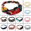 Fashion Women's Floral Printed Cross Knot Headbands Plaid Elastic Hair Bands Turban Girls Makeup Hair Accessories Headwear