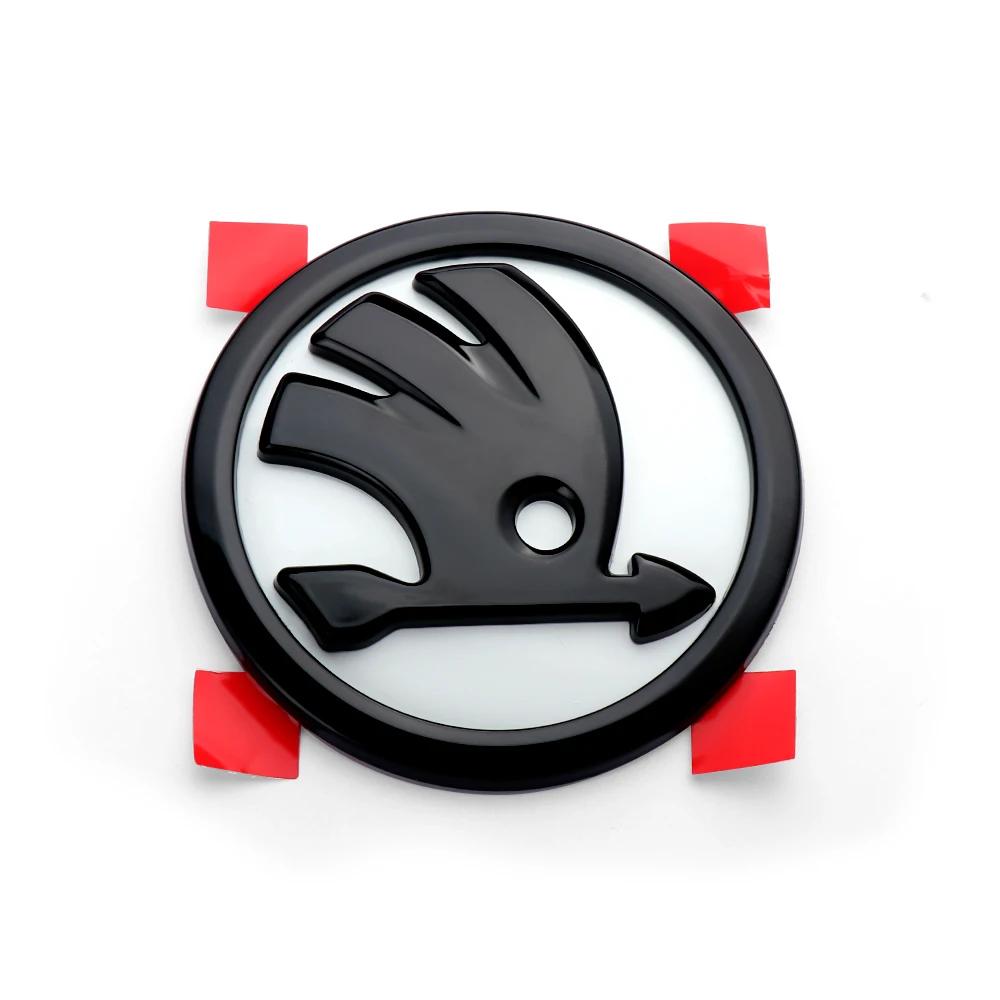 Car Sticker 2025 New 1pcs 8/9/10cm Car Emblem Badge Hood Front Rear Trunk Logo For Skoda Octavia Fabia Superb Kamiq Karoq Skoda