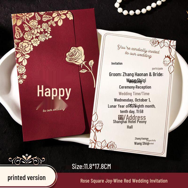 Elegant and Simple Wedding Invitation Card for Newlyweds and Banquets
