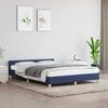 VidaXL Bed Frames with Headboard Slat Base Upholstered Bed Slat Frame Double Bed Adult Bedroom Furniture Blue 347421
