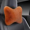Зимняя подушка-подголовник для автомобильного сиденья, плюшевая подушка-подголовник для автомобиля, плюшевый универсальный поясничный упор Comfo H5X9