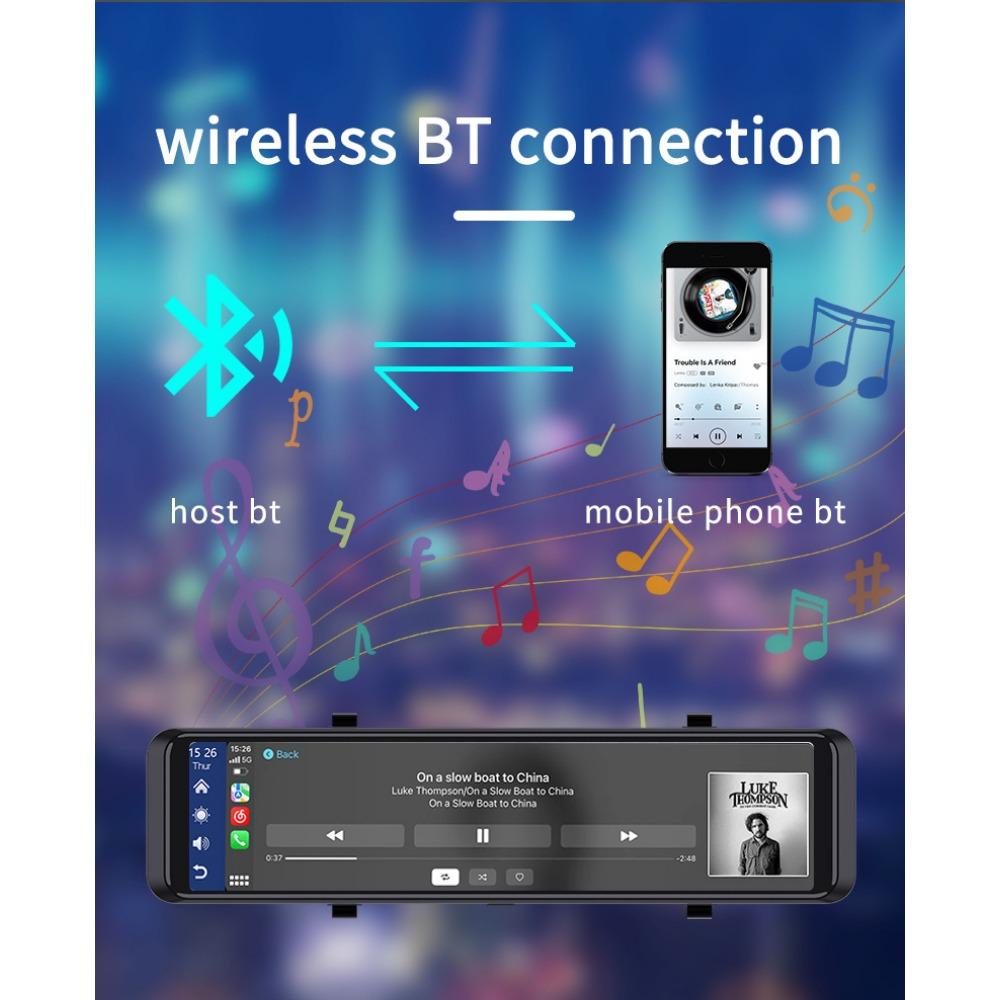 Зеркальная камера для автомобиля, сенсорный экран, видеорегистратор, зеркало заднего вида, видеорегистратор, передняя и задняя камера, зеркало DVR, черный ящик