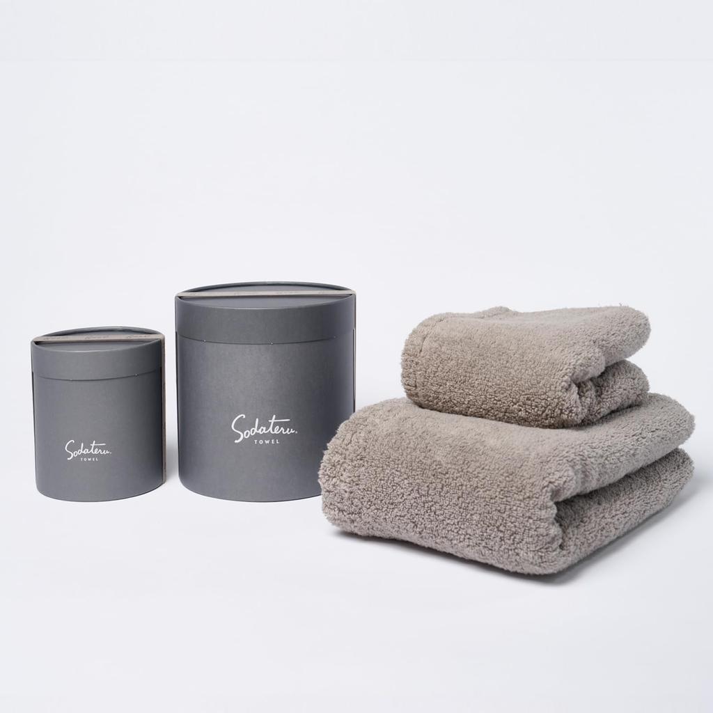 Полотенце для тела Nurturing, банное полотенце, полотенце для лица, подарочный набор, серо-бежевый "Feel" + (Луна (коричневый))