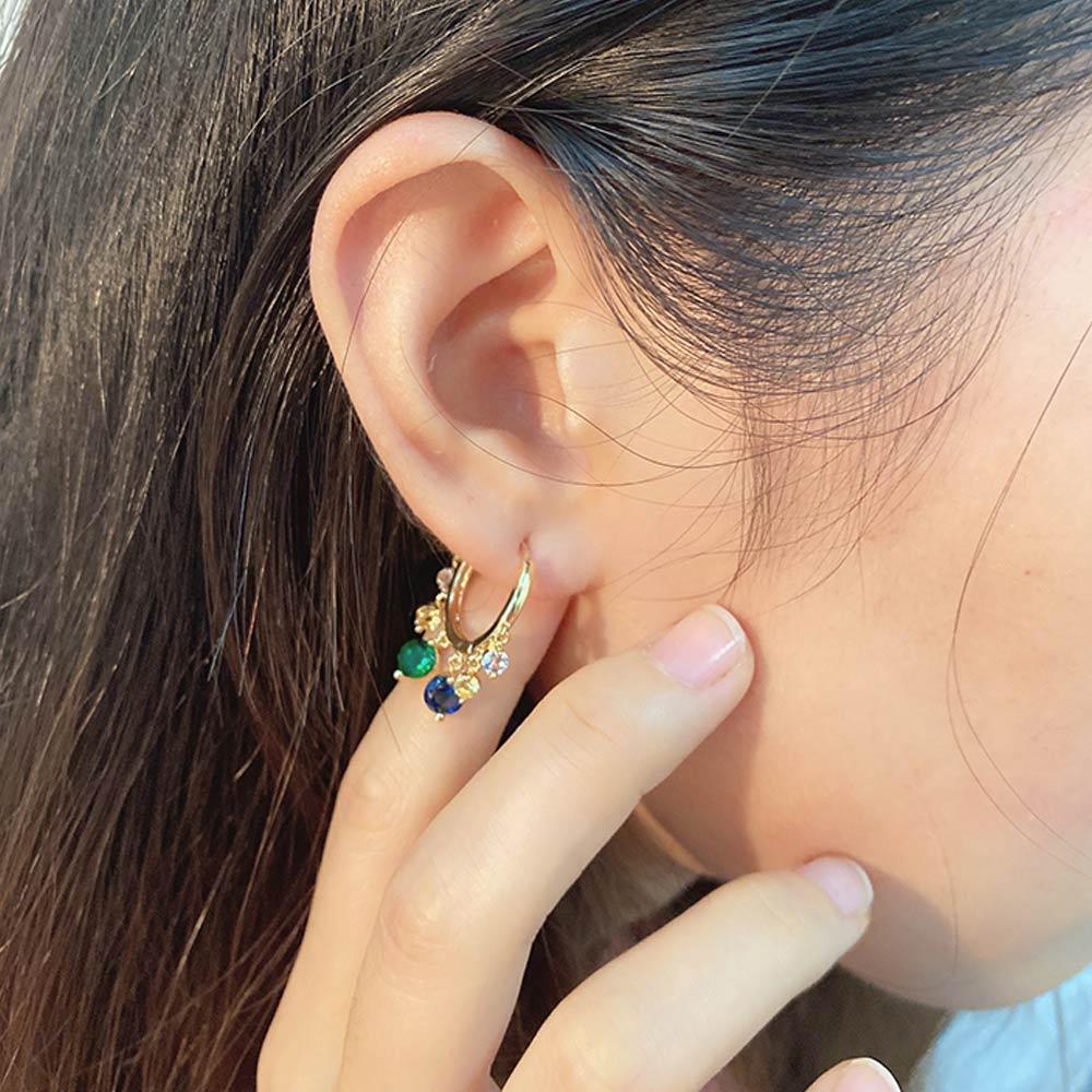 Female Copper Girls Women Ear Buckle Korean Style Earrings Fashion Jewelry Zircon Hoop Earrings