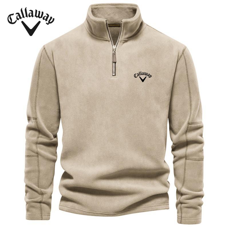2025 Callaway Embroidered Couple Autumn and Winter New Item Stand Up Collar Half Zipper Long Sleeved Sweatshirt Trendy Casual Fleece Top