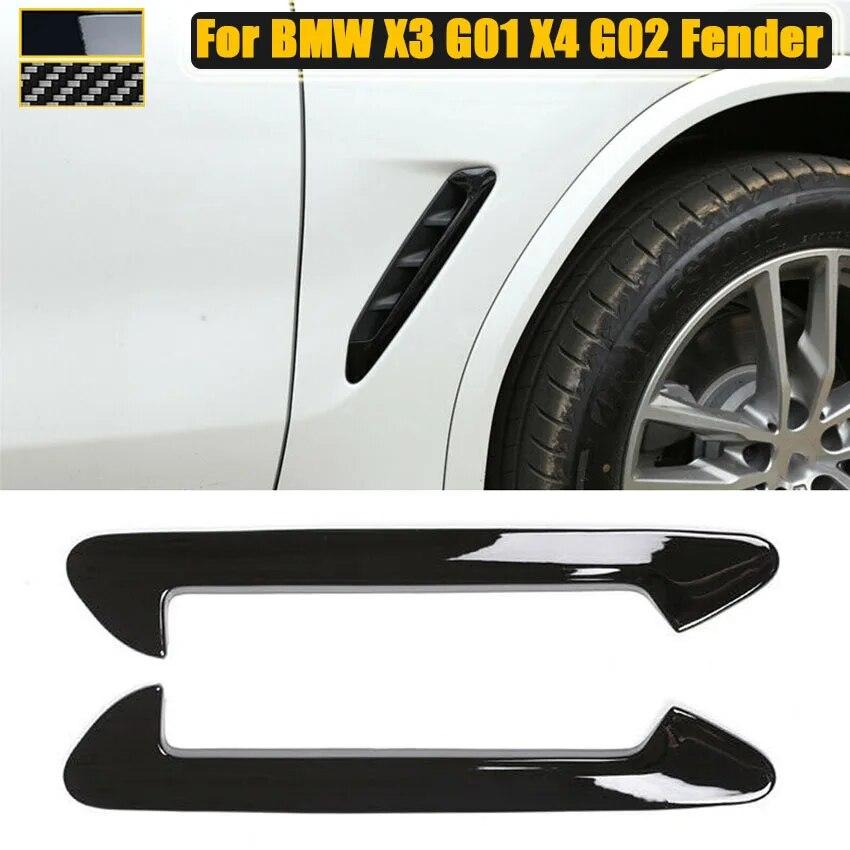 Side Fender Air Vent Cover Trim Protection Sticker For BMW X3 G01 X4 G02 2018 Car Accessories Gloss Black Carbon Look