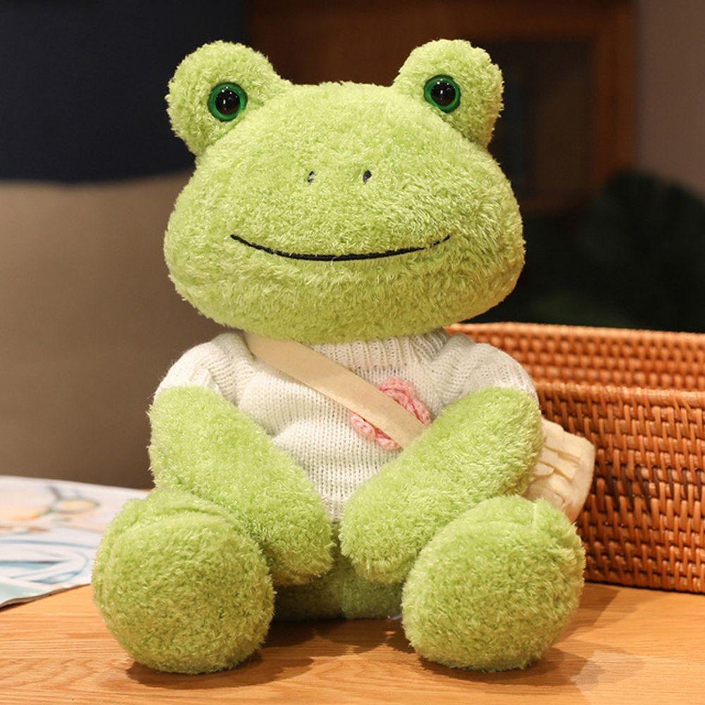 Soft Toy Cartoon Doll Stuffed Animals Sweater Frog Doll Frog Stuffed Toy Dressing Frog Plush Toy