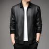 Leather Jacket Men's Autumn and Winter New Dad Wear Lapel Leather Jacket Jacket Men's Fashion Casual Leather Jacket