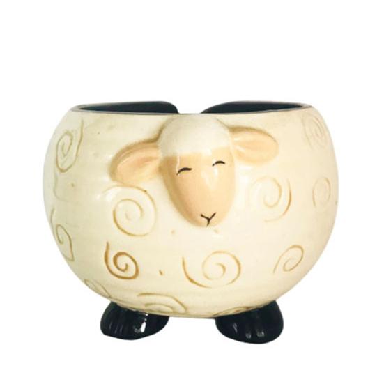 Симпатичная миска для пряжи панды с отверстием, вязаная крючком пряжа ручной работы, держатель для хранения шаров, органайзер, настольное керамическое украшение, аксессуары для вязания крючком