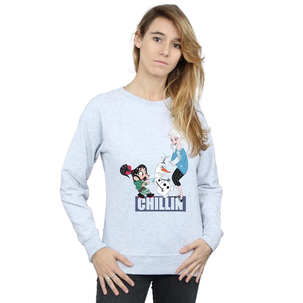 Disney Womens/Ladies Wreck It Ralph Elsa And Vanellope Sweatshirt