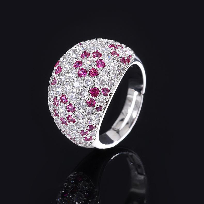 Ювелирные изделия Роскошное кольцо с бриллиантом для женщин, имитация красного корунда, увеличенное большое кольцо