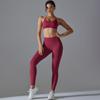 Seamless Yoga Outfit Auroth Women Sportsweat Back Cross Bra High Waist Gym Running Leggings Fitness Set