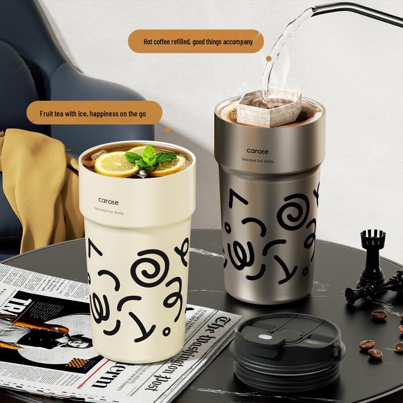 Carote Insulated Stainless Steel Dual-Drink Tumbler