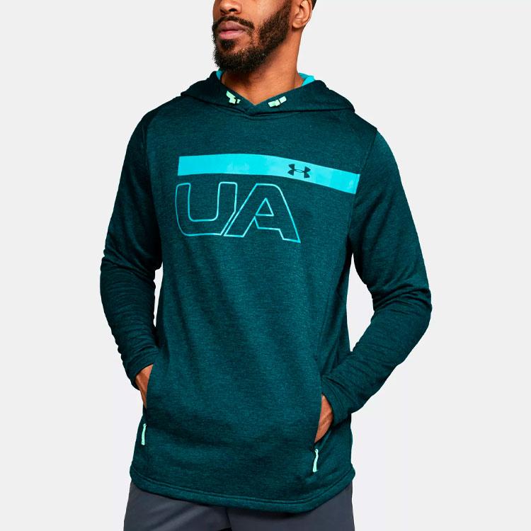 Under Armour Толстовка с капюшоном Mk-1 Tech Terry Graphic Logo, мужская, синяя 1306445-716