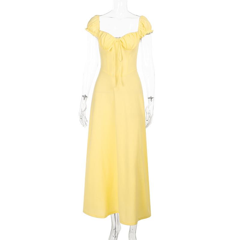 Женское платье с открытой спиной и оборками в пол, длинное, элегантное, без рукавов, с высокой талией, облегающее, новое летнее женское платье