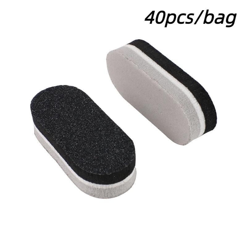 40 шт. двухцветные мини-пилочки для ногтей с губкой, буферный блок, полировка, шлифовка ногтей, пилочка для педикюра, маникюра, инструменты