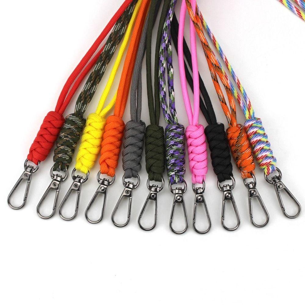48cm Paracord Keychain Lanyard 11 Styles Emergency Survival Keyring Neck Hanging Rope Outdoor Tool