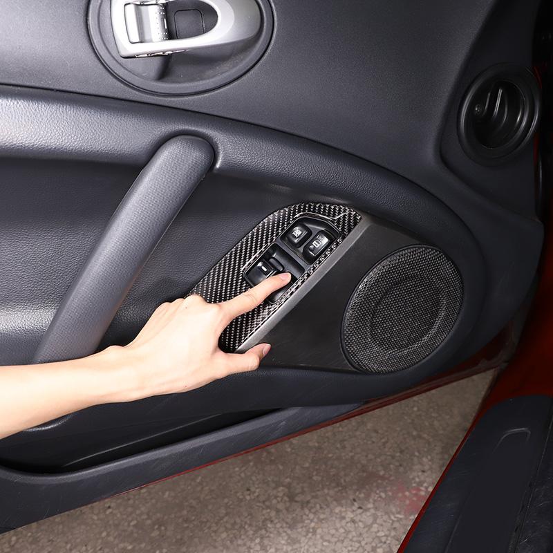 For Mitsubishi Eclipse 2006-2011 Soft Carbon Fiber Car Window Glass Lifting Buttons Frame Trim Stickers Interior