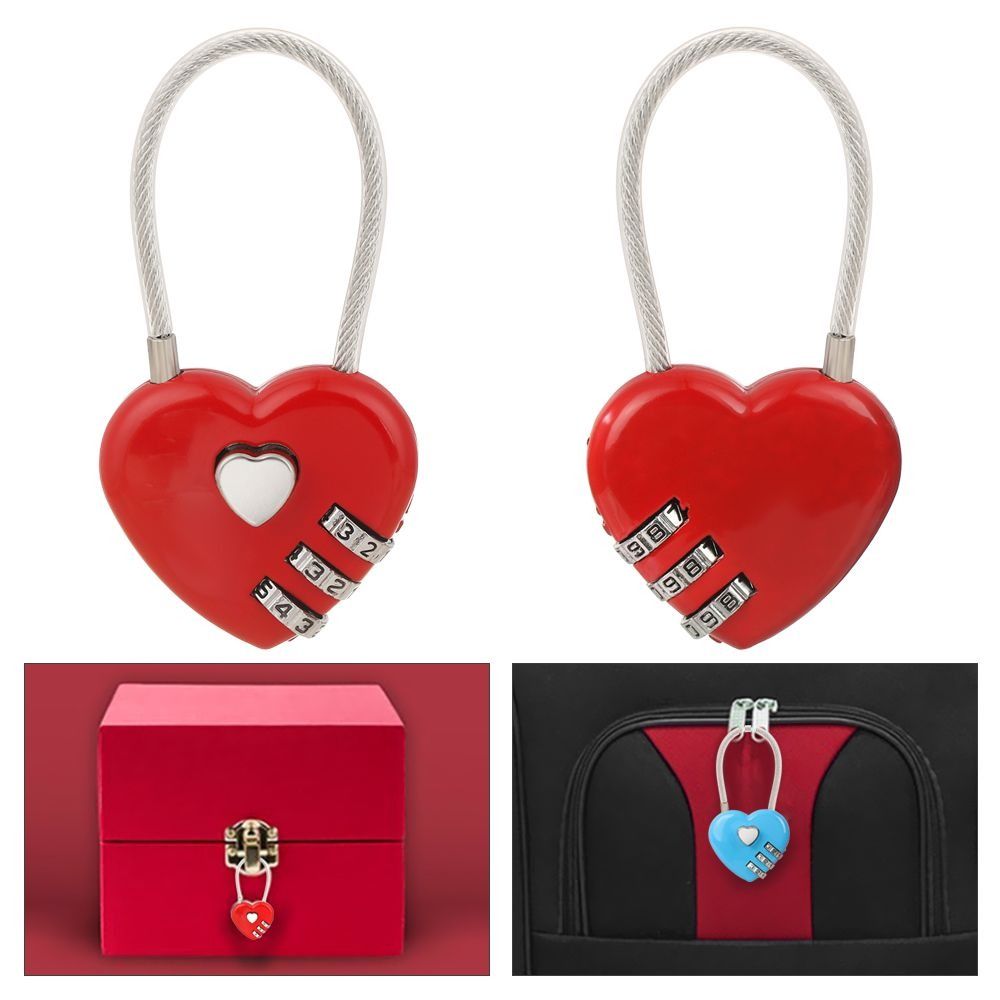 Password Lock Combination Padlock Luggage Travel Lock Heart Shape Padlock TSA Customs Code Lock