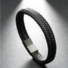 Men's Bracelets Vintage Woven PU Leather Rope Magnetic Bracelet High Quality Bangle Elegant Gifts Ornaments