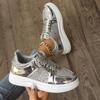 Women Sequin Upper Platform Sneakers Couples Casual Lace Up Ladies Shoes Plus Size
