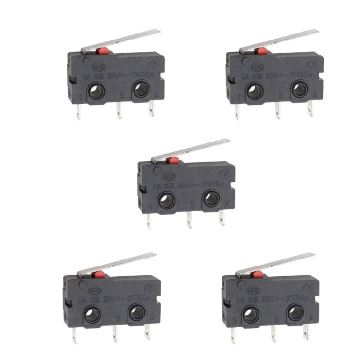 Black Housing Microswitch Assembly, KW11 KW12 Contact Button Control Unit with Metal Contacts and Rating Text Body