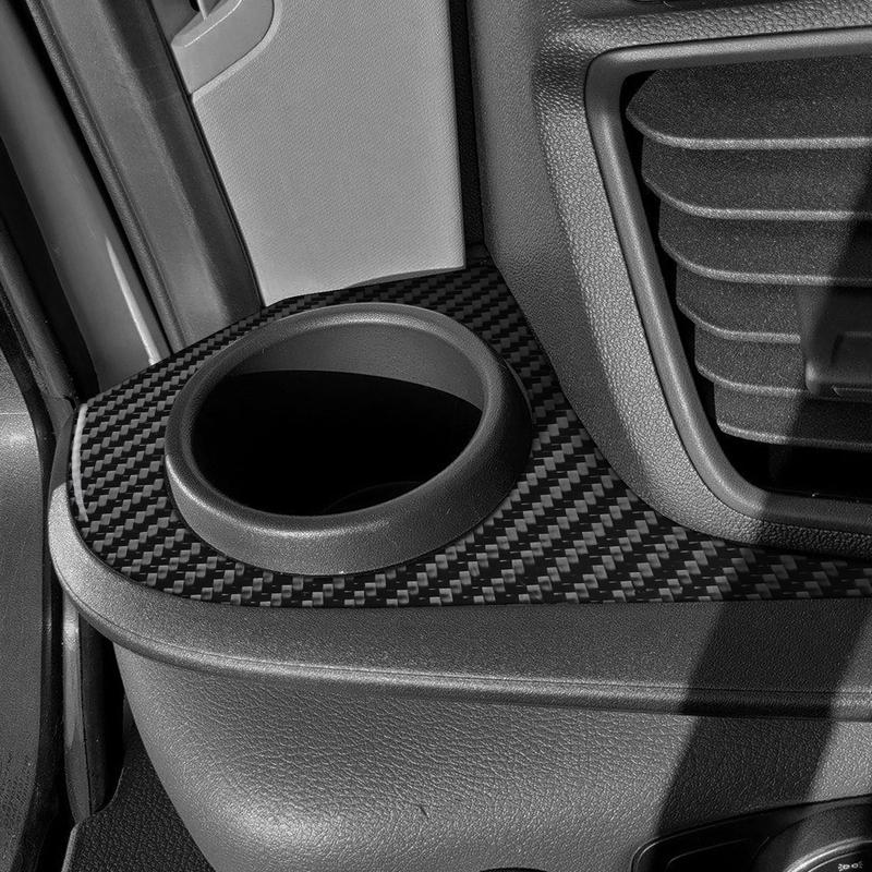 For Ford Transit 350 2024-2025 Real Carbon Fiber Stickers trument Side Cup Holder Panel Car Accessories Interior decorative