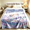 Fantasy Magic Theme Soft Blanket Personalized Custom Name Text Print Warm Blanket Home Sofa Bedroom Decor
