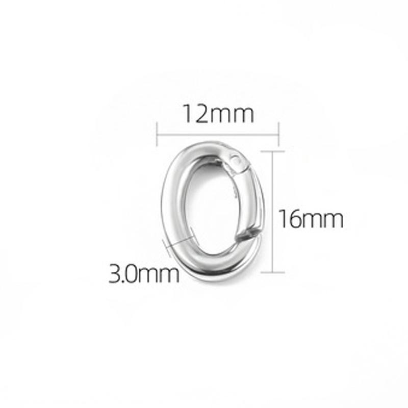 2pcs/1pc No Fade Stainless Steel Heart Spring Lobster Clasp Keychain Oval Clasps Keyring Carabiner Key Holder DIY Jewelry Making