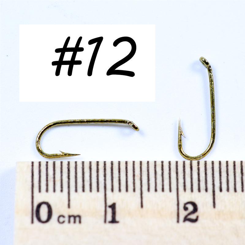 50 шт. крючок для мокрой мушки для рыбалки нахлыстом, 2X прочный проволочный крючок-нимфа, бронзовая отделка, материал для связывания мушек, размер 8, 10, 12, 14, 16