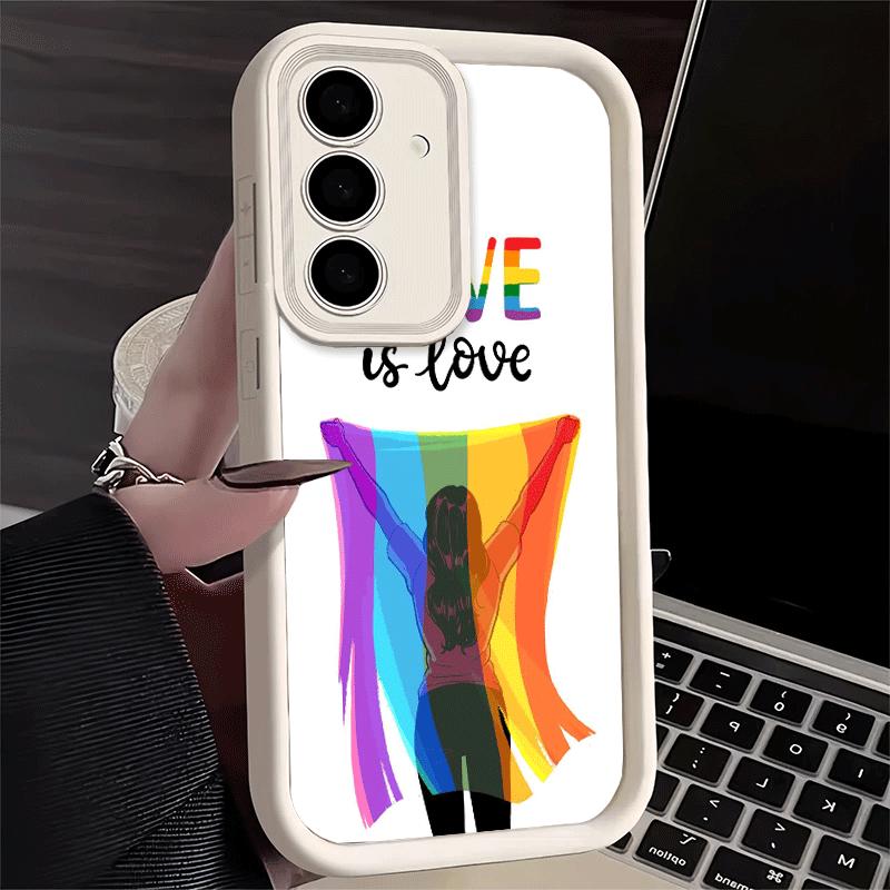 Phone Case for Samsung Galaxy A17 A16 A15 A14 A13 LGBT Rainbow Love Is Love A56 A36 A26 A55 A35 A25 A54 A34 A24 A53 A33 A23 A07