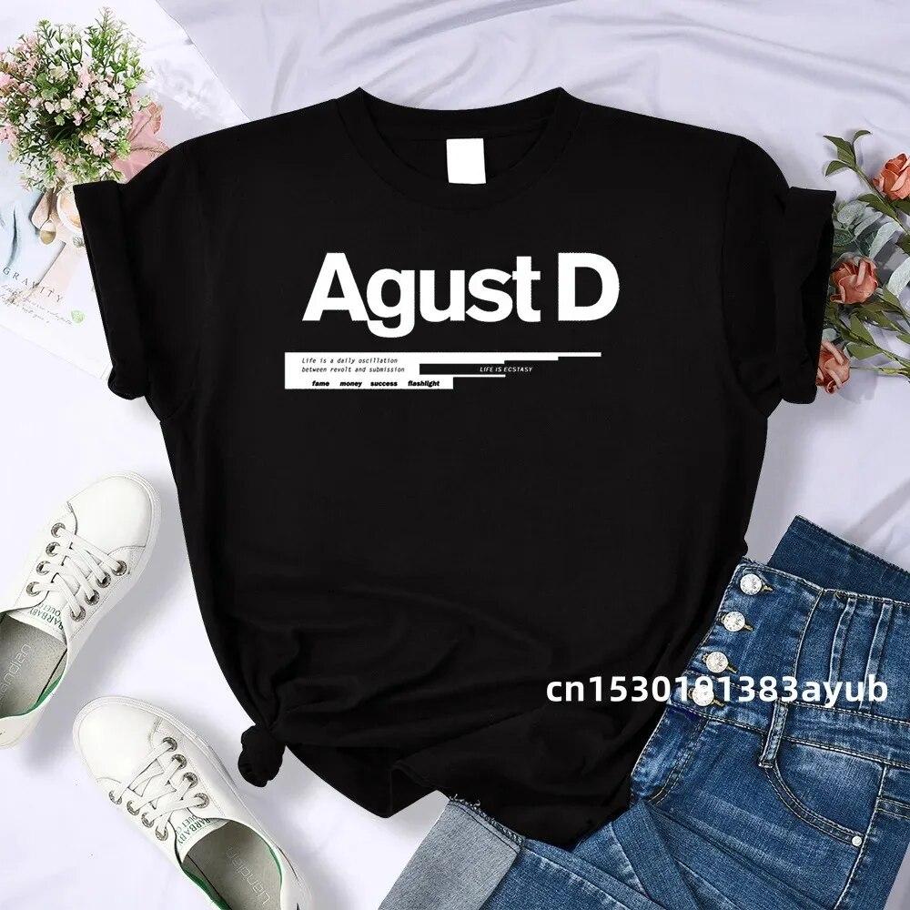 100% Хлопок Футболка Унисекс Женская Одежда Bangtan Boy Suga Корейский Стиль Kpop Буквы Напечатанный Графический Футболка Летняя Одежда Унисекс